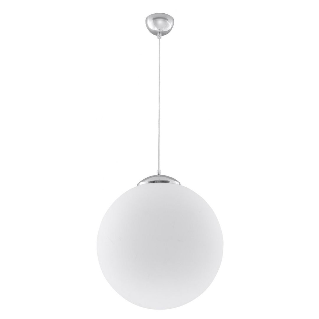 Lampa wisząca UGO 40 chrom zwis klosz kula mleczna - Sollux Lighting Lampa wisząca UGO 40 chrom zwis klosz kula mleczna - Sollux Lighting