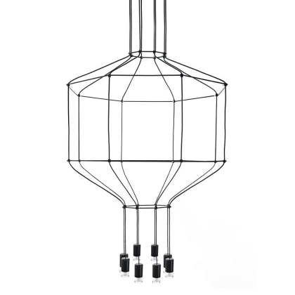 Lampa wisząca FLUSSO 8 czarna - King Home