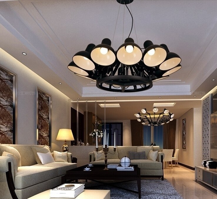 Lampa wisząca RAGNO 12 czarna - aluminium King Home Lampa wisząca RAGNO 12 czarna - aluminium King Home