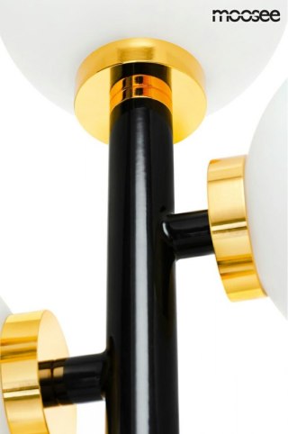 Lampa stołowa COSMO TABLE elegancka czarna z białymi kulistymi kloszami - Moosee