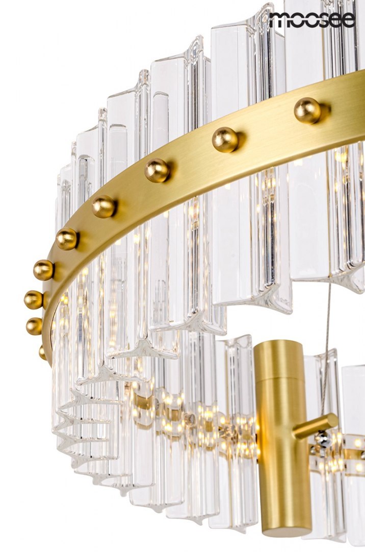 Lampa wisząca SATURNUS 47 złota LED, kryształ - Moosee Lampa wisząca SATURNUS 47 złota LED, kryształ - Moosee