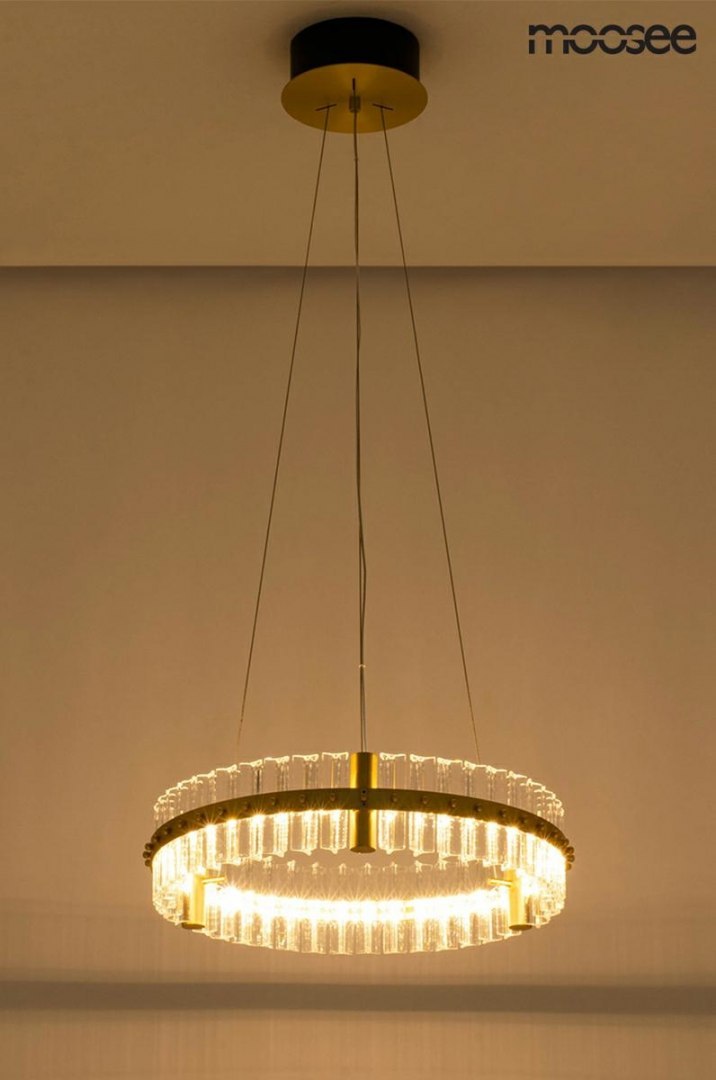 Lampa wisząca SATURNUS 47 złota LED, kryształ - Moosee Lampa wisząca SATURNUS 47 złota LED, kryształ - Moosee