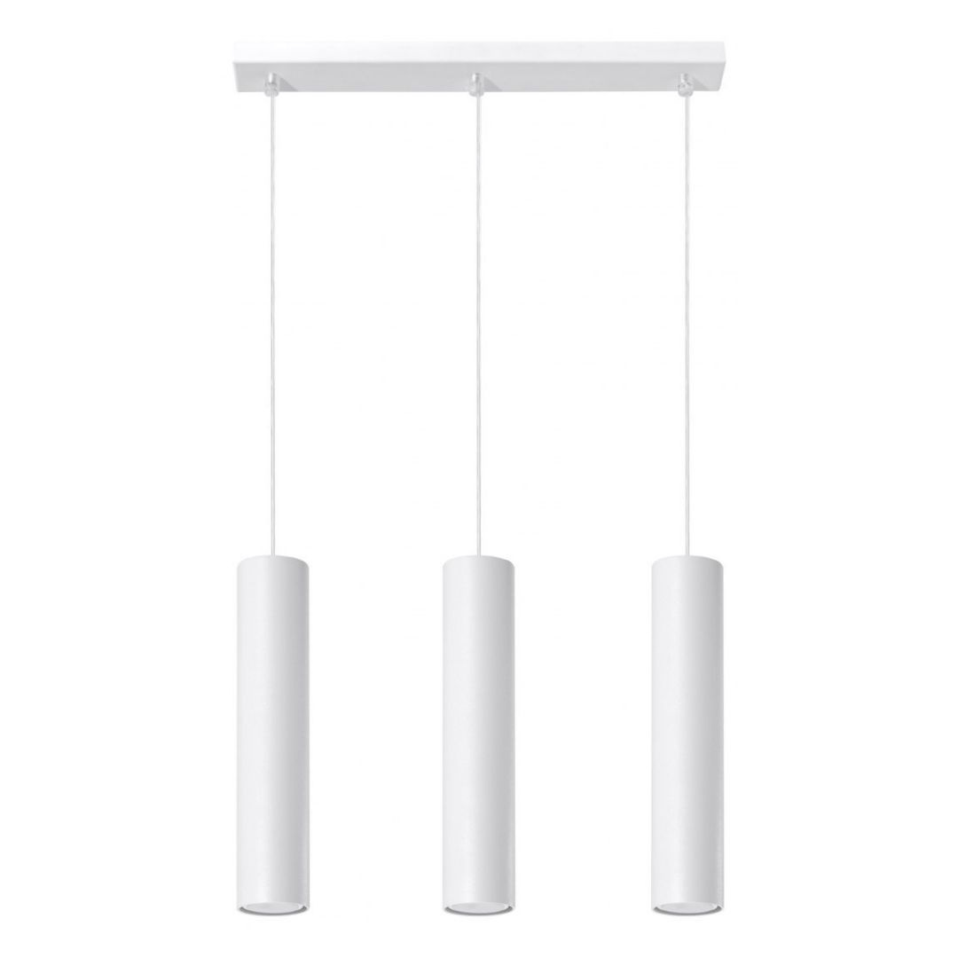 Lampa wisząca LAGOS 3 biała potrójna spot tuba zwis wahadło - Sollux Lighting Lampa wisząca LAGOS 3 biała potrójna spot tuba zwis wahadło - Sollux Lighting