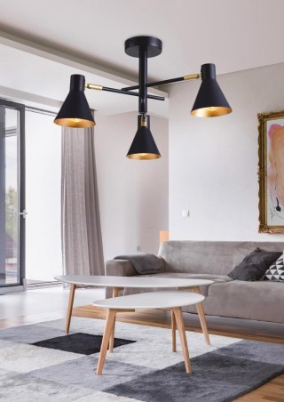 Lampa sufitowa czarno-złota mat regulowana LESS 3 - Candellux Lighting