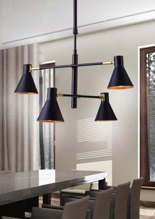 Lampa sufitowa czarno-złota mat regulowana LESS 4 - Candellux Lighting