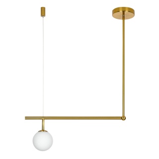 Lampa wisząca ASTRA 1 złota - metal, szkło King Home