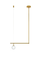 Lampa wisząca ASTRA 1 złota - metal, szkło King Home
