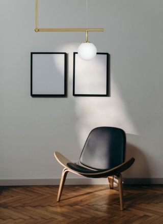 Lampa wisząca ASTRA 1 złota - metal, szkło King Home