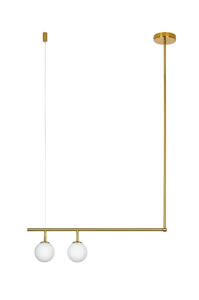 Lampa wisząca ASTRA 2 antyczny mosiądz - metal, szkło King Home Lampa wisząca ASTRA 2 antyczny mosiądz - metal, szkło King Home