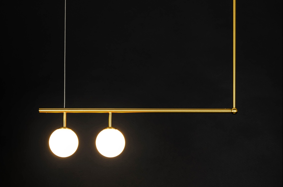 Lampa wisząca ASTRA 2 antyczny mosiądz - metal, szkło King Home Lampa wisząca ASTRA 2 antyczny mosiądz - metal, szkło King Home