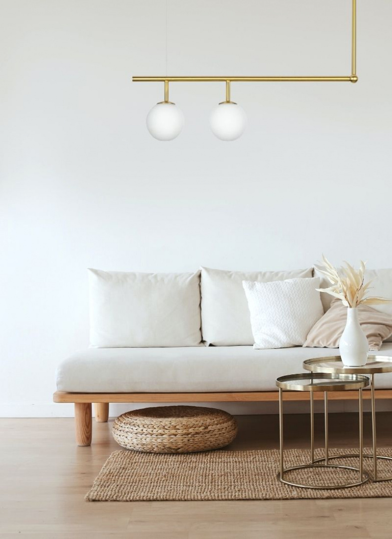 Lampa wisząca ASTRA 2 antyczny mosiądz - metal, szkło King Home Lampa wisząca ASTRA 2 antyczny mosiądz - metal, szkło King Home