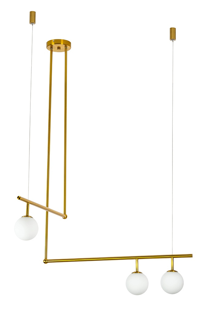 Lampa wisząca ASTRA 3 antyczny mosiądz - metal, szkło King Home Lampa wisząca ASTRA 3 antyczny mosiądz - metal, szkło King Home