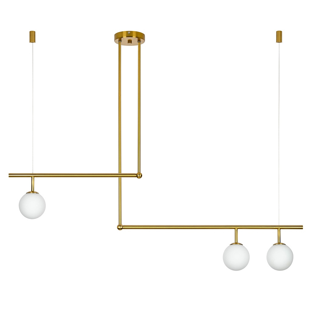 Lampa wisząca ASTRA 3 antyczny mosiądz - metal, szkło King Home Lampa wisząca ASTRA 3 antyczny mosiądz - metal, szkło King Home
