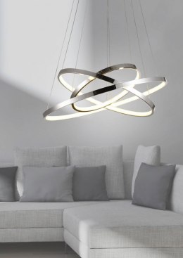Lampa wisząca LUNE chrom LED potrójna ringi obręcze - Candellux Lighting