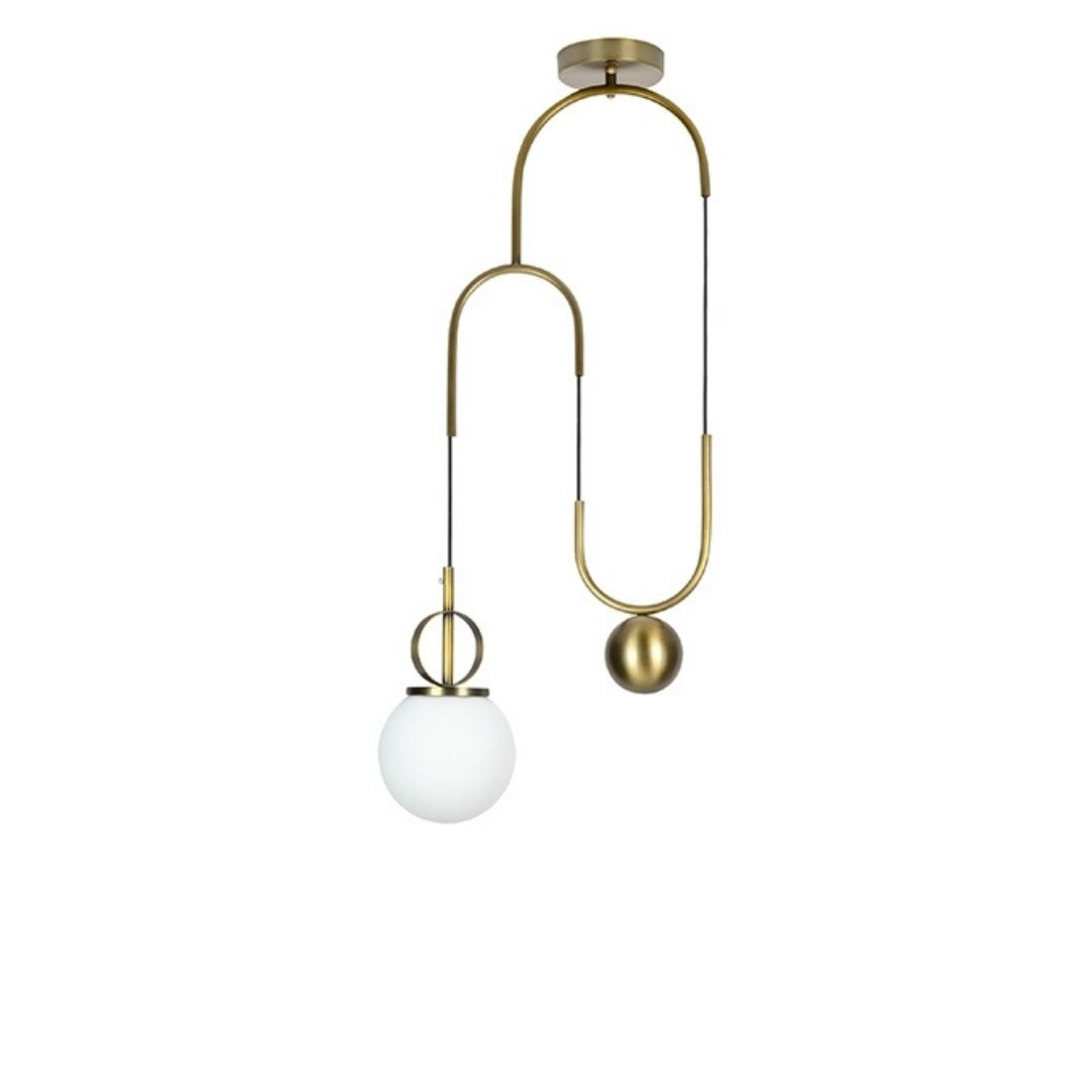 Lampa wisząca LIFT antyczny mosiądz - metal, szkło King Home Lampa wisząca LIFT antyczny mosiądz - metal, szkło King Home