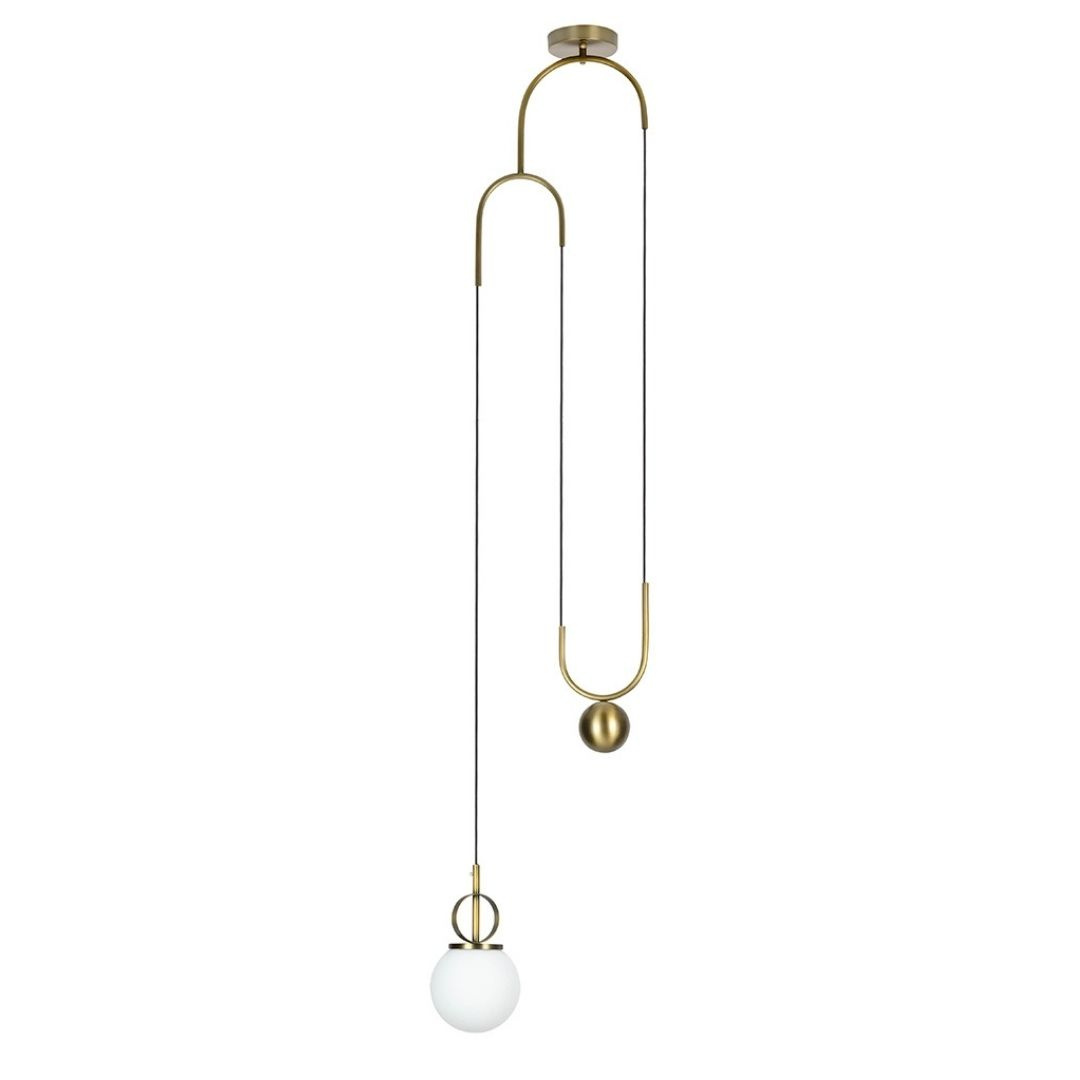 Lampa wisząca LIFT antyczny mosiądz - metal, szkło King Home Lampa wisząca LIFT antyczny mosiądz - metal, szkło King Home