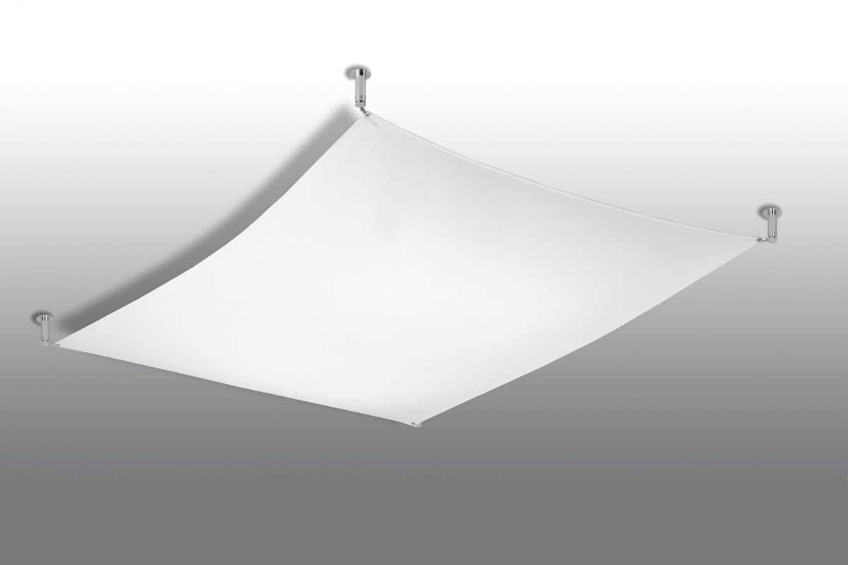 Plafon materiałowy LUNA 3 biały 130/105cm G13 tkanina - Sollux Lighting