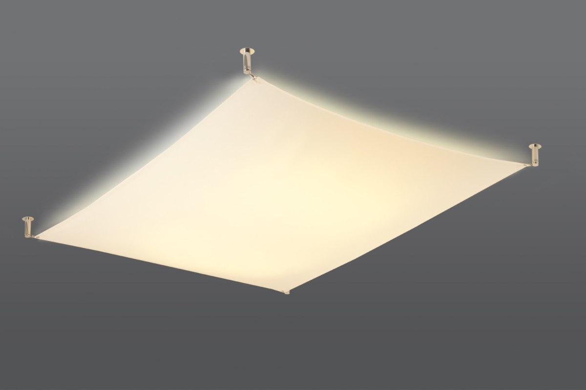 Plafon materiałowy LUNA 3 biały 130/105cm G13 tkanina - Sollux Lighting