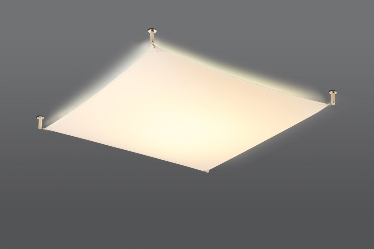 Plafon materiałowy LUNA 4 biały 140/140cm G13 tkanina - Sollux Lighting
