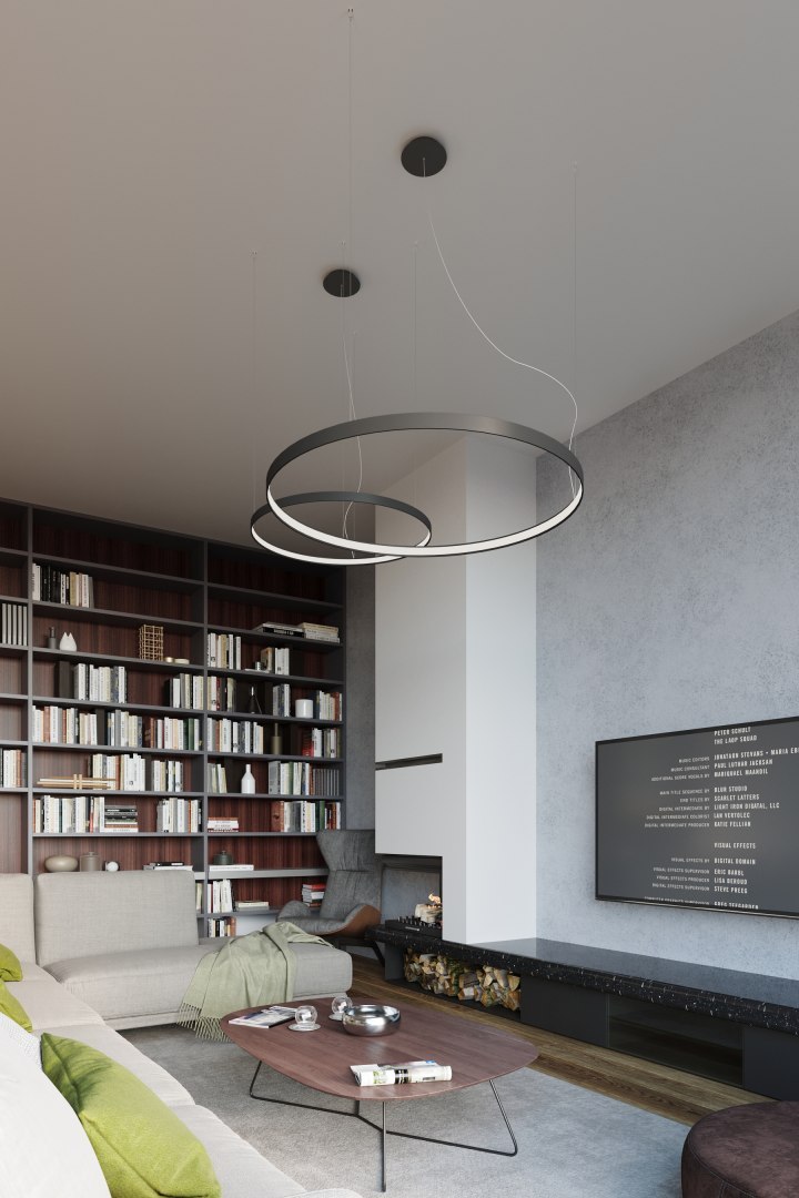 Lampa wisząca RIO czarny LED obręcz pierścień - Thoro Lampa wisząca RIO czarny LED obręcz pierścień - Thoro