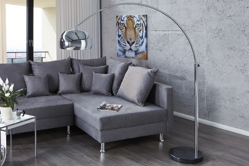 Lampa podłogowa BIG BOW II Chromowana - Invicta Interior Lampa podłogowa BIG BOW II Chromowana - Invicta Interior