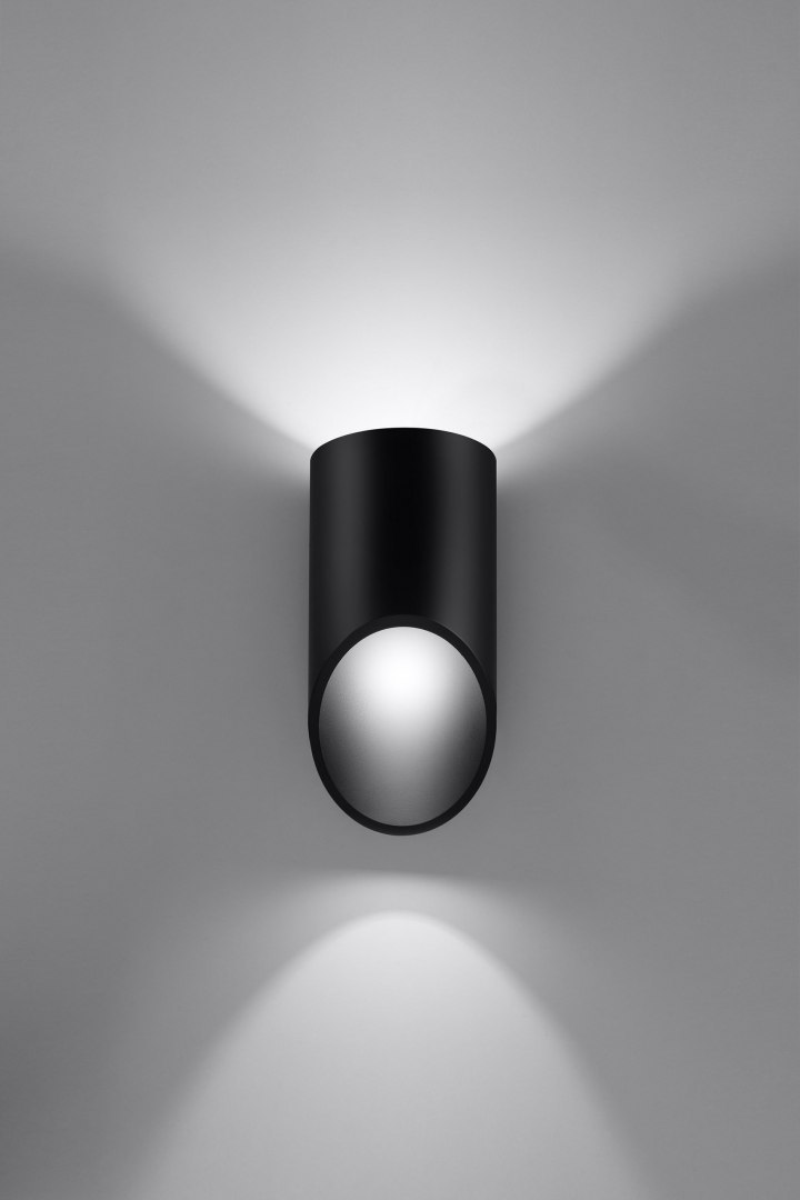 Kinkiet aluminiowy PENNE 20 czarny lampa ścienna dekoracyjna - Sollux Lighting - wizualizacja