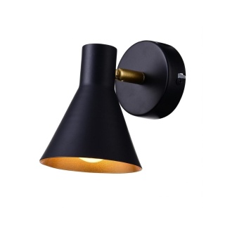 Kinkiet czarno-złoty pojedynczy regulowany ścienny Less - Candellux Lighting
