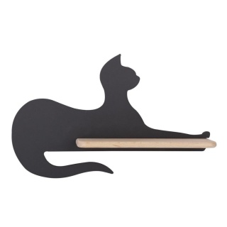 Kinkiet lampka dziecięca LED z półką CAT czarny kot siedzący - Candellux Lighting