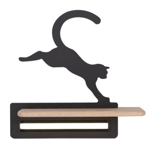 Kinkiet lampka dziecięca LED z półką CAT czarny kot skaczący - Candellux Lighting