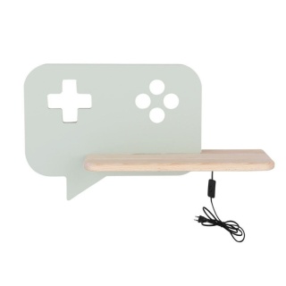 Kinkiet lampka dziecięca LED z półką CONSOLE konsola miętowa z kablem - Candellux Lighting