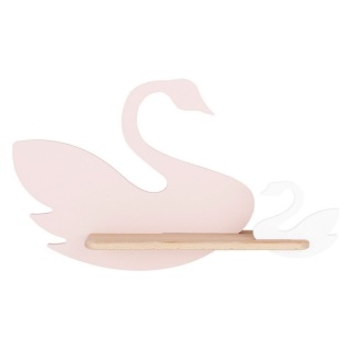 Kinkiet lampka dziecięca LED z półką SWAN łabędź różowo-biały - Candellux Lighting
