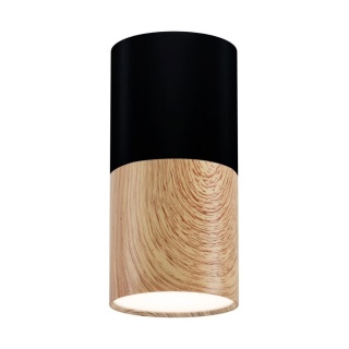 Lampa sufitowa TUBA 12 czarno-drewniana - Candellux Lighting