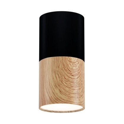 Lampa sufitowa TUBA 12 czarno-drewniana - Candellux Lighting