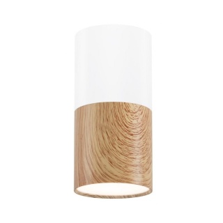 Lampa sufitowa TUBA 13 biało-drewniana - Candellux Lighting