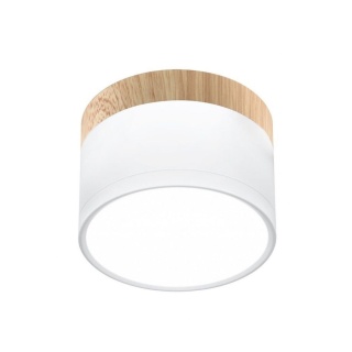 Lampa sufitowa TUBA 6,4 biało-drewniana LED - Candellux Lighting