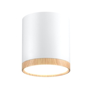 Lampa sufitowa TUBA 7,5 biało-drewniana LED - Candellux Lighting