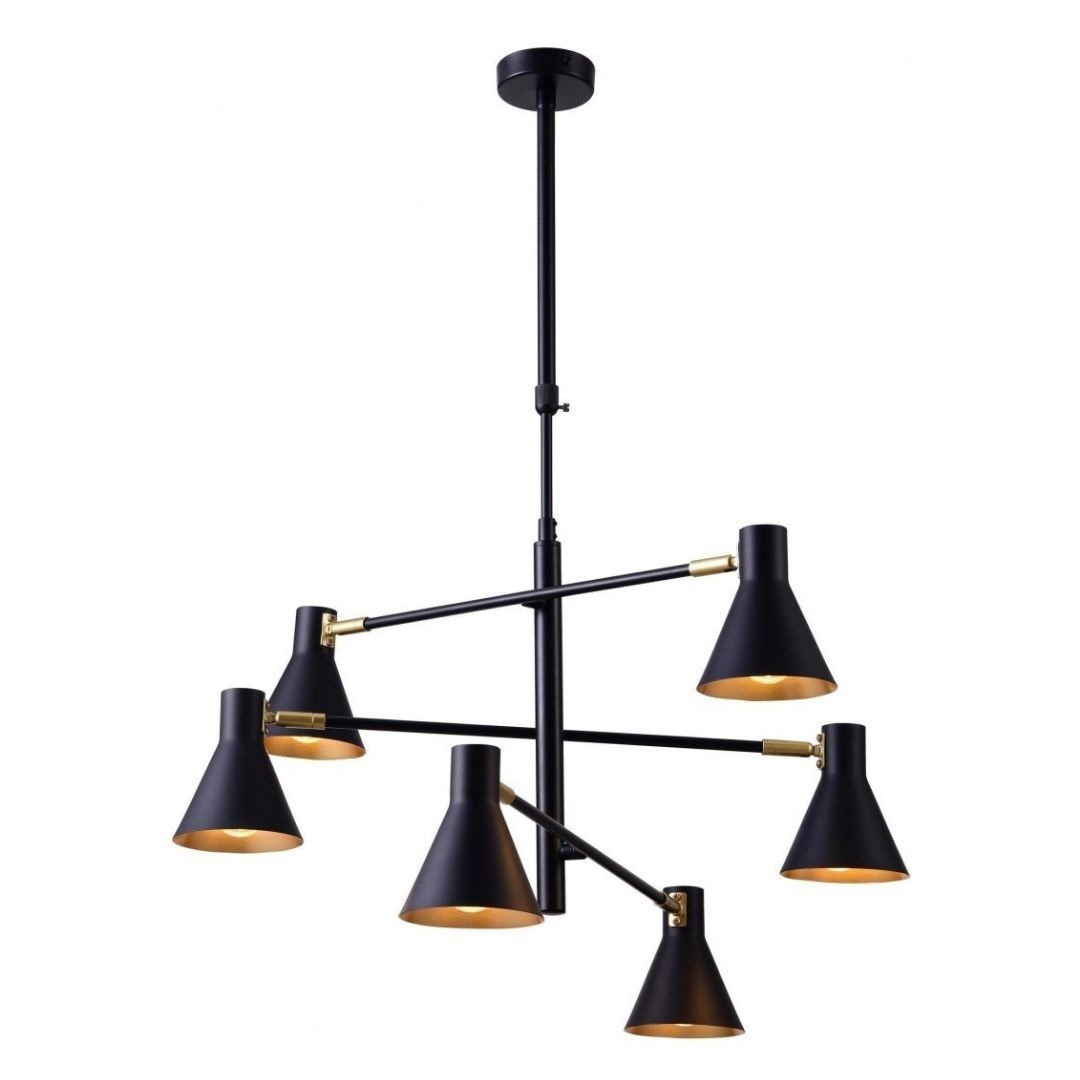 Lampa sufitowa czarno-złota mat regulowana LESS 6 - Candellux Lighting Lampa sufitowa czarno-złota mat regulowana LESS 6 - Candellux Lighting