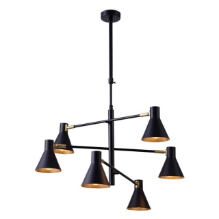 Lampa sufitowa czarno-złota mat regulowana LESS 6 - Candellux Lighting