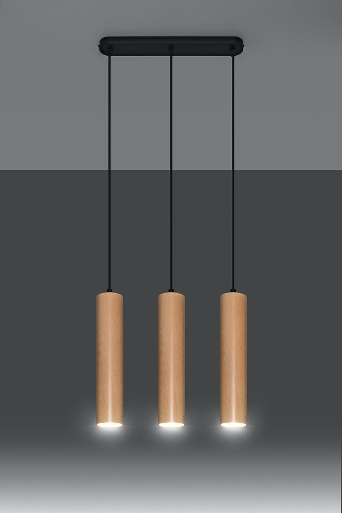 Lampa wisząca LINO 3 drewniana - Sollux Lighting
