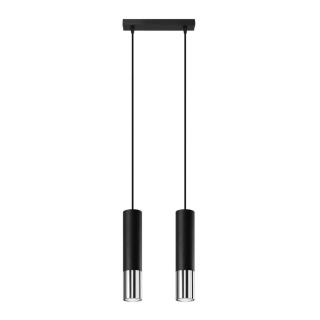 Lampa wisząca LOOPEZ 2 czarny / chrom - Sollux Lighting
