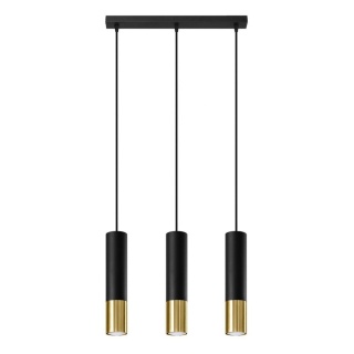Lampa wisząca LOOPEZ 3L czarny / złoty - Sollux Lighting