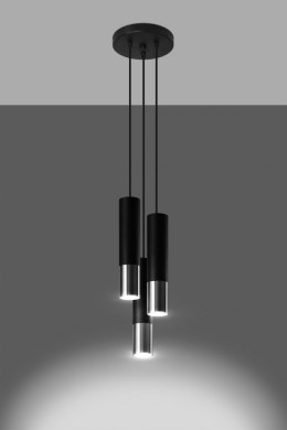 Lampa wisząca LOOPEZ 3P czarny / chrom - Sollux Lighting