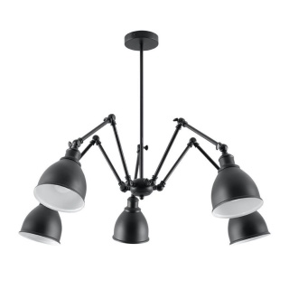 Lampa wisząca STARK KLOSZ 5 czarny - Sollux Lighting