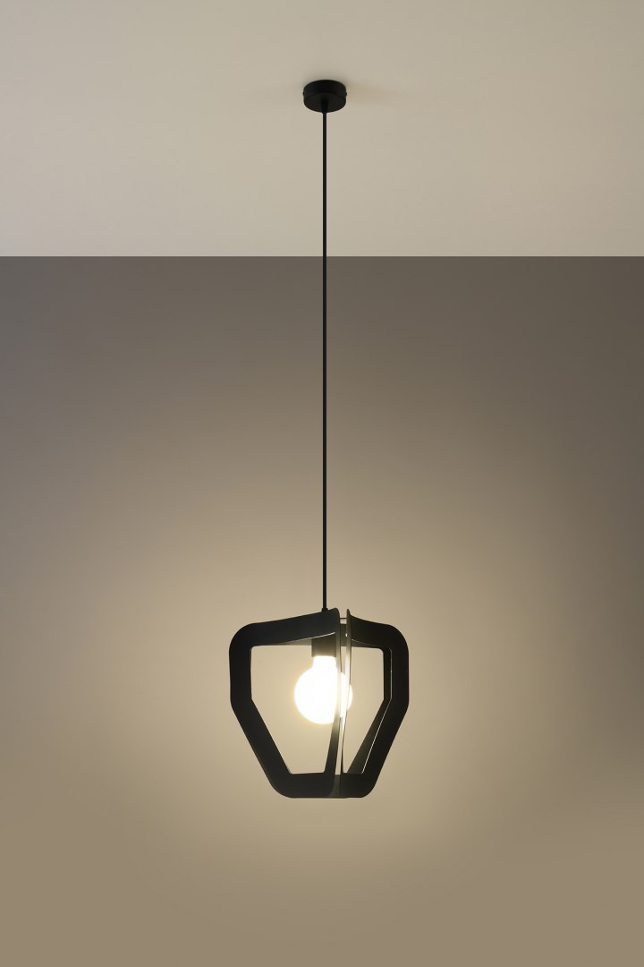 Lampa wisząca TRES czarna stalowa - Sollux Lighting