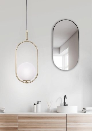 Lampa wisząca CORDEL 1 mosiądz z białym kulistym kloszem - Candellux Lighting