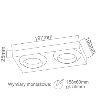 Lampka stropowa wpuszczana Astro II - Orlicki Design