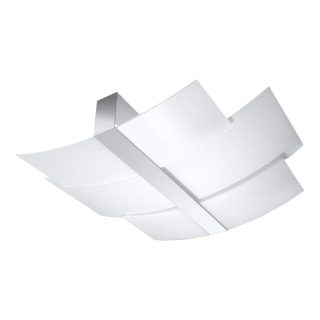 Plafon szklany CELIA chrom do kuchni sypialni przedpokoju - Sollux Lighting