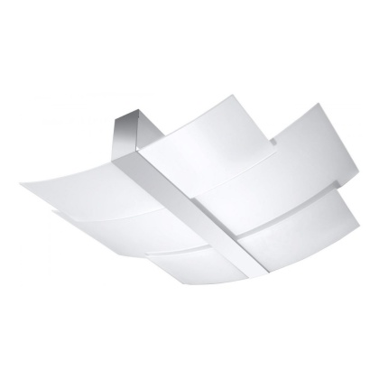 Plafon szklany CELIA chrom do kuchni sypialni przedpokoju - Sollux Lighting