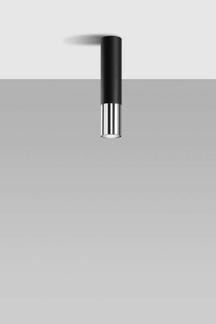 Lampa natynkowa LOOPEZ czarny/chrom - Sollux Lighting Lampa natynkowa LOOPEZ czarny/chrom - Sollux Lighting