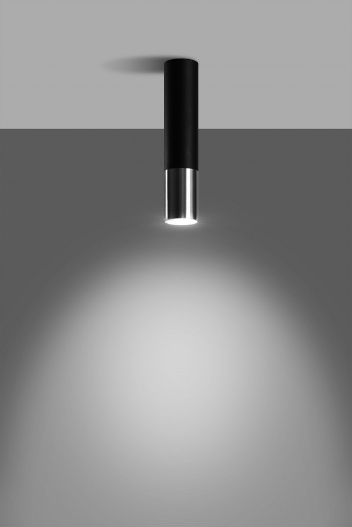 Lampa natynkowa LOOPEZ czarny/chrom - Sollux Lighting Lampa natynkowa LOOPEZ czarny/chrom - Sollux Lighting